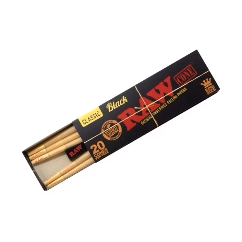 Raw Black Cones King Size 20/12ct