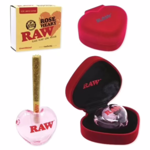 Raw Glass Rose Heart Cone Holder