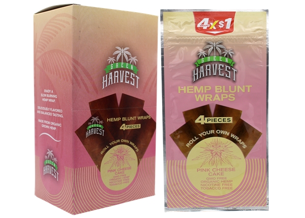 Green Harvest Hemp Blunt Wraps 15pk - Pink Cheese Cake