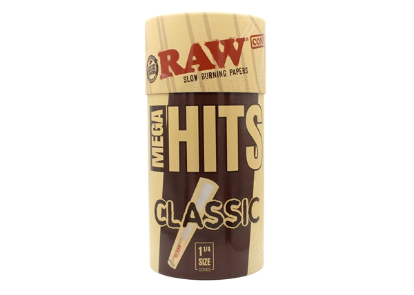 Mega Hits RAW Classic Mini Bulk Cones – 1 1/4 Size 100pk