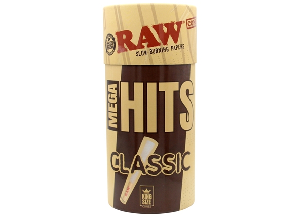 Mega Hits RAW Classic Mini Bulk Cones – King Size 100pk