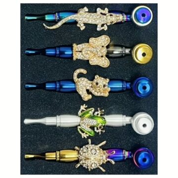 Animals Bling Metal Pipe with Lid 10pk