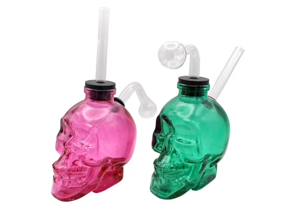 6ct 4" Thick Skull Oil Burner Bubbler Assortment