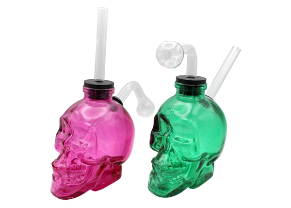 6ct 4" Thick Skull Oil Burner Bubbler Assortment