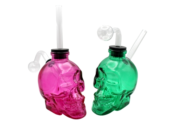 6ct 4" Thick Skull Oil Burner Bubbler Assortment
