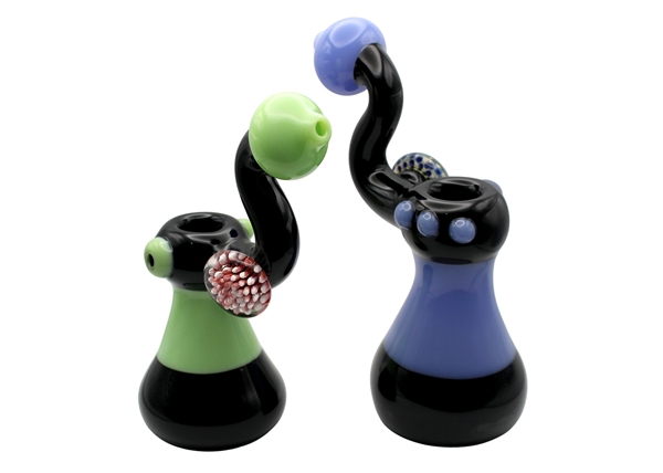 2ct 7" Petal Puffer 2 Tone Bubbler Water Pipe