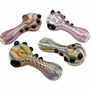 10ct 4" Fuming Marble Crochet Swirl Hand Pipe