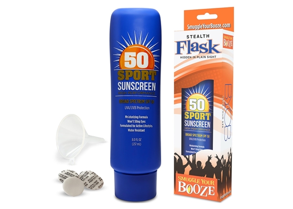 SPF 50 Sunscreen Stealth Flask with Funnel