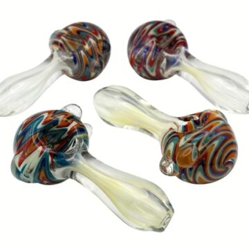 4ct 4" Wig Wag Head Fuming Spoon Hand Pipe
