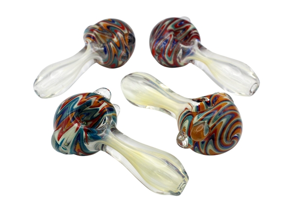 4ct 4" Wig Wag Head Fuming Spoon Hand Pipe