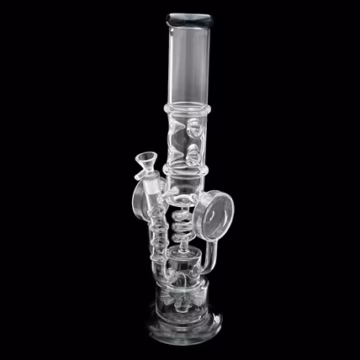 17" Dual Disc Sprinkler Perk Coil Recycler Water Pipe