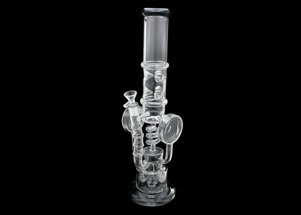 17" Dual Disc Sprinkler Perk Coil Recycler Water Pipe