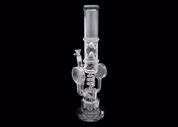 17" Dual Disc Sprinkler Perk Coil Recycler Water Pipe