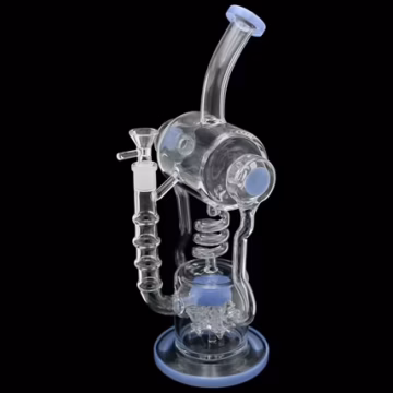 14" Dual Disc Tesla Coil Perk Curved Water Pipe