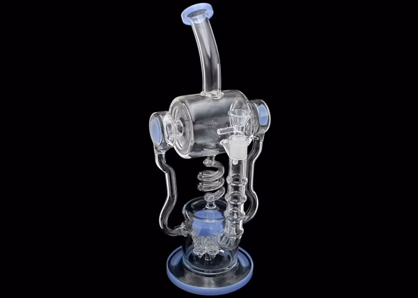 14" Dual Disc Tesla Coil Perk Curved Water Pipe