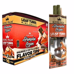 King Palm Leaf Tubes Mini Rolls – Pumpkin Cream 20pk
