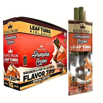 King Palm Leaf Tubes Mini Rolls – Pumpkin Cream 20pk