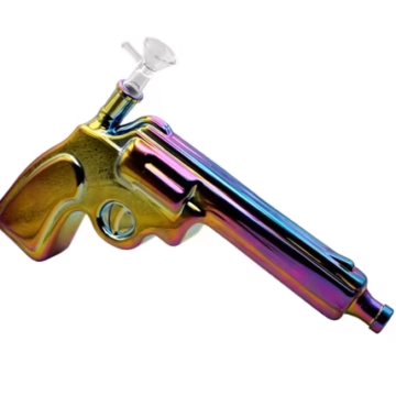 12" Glass on Glass Pistol Water Pipe