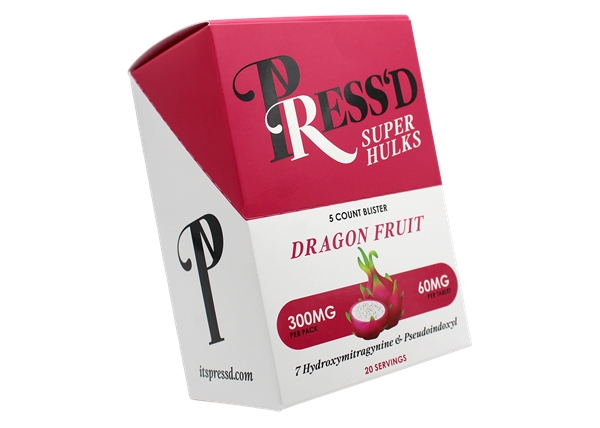 Press'D Super Hulks 60mg 7-OH + Pseudo - Dragon Fruit 5-Tablet