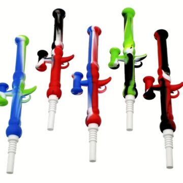 25ct 6" Mini Bazooka Silicone Nectar Collector with Ceramic Tip