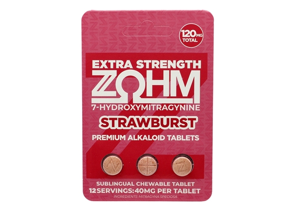ZOHM Extra Strength 120mg 7-OH – Strawburst 3-Tablet
