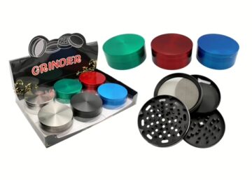 100mm Zinc Herb Grinders Assortment 6pk