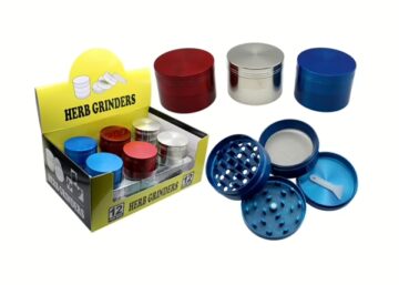 50mm Zinc Herb Grinders Assortment 12pk