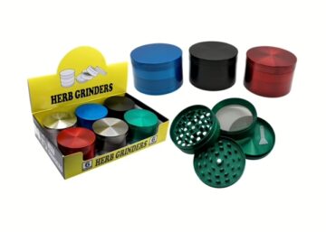 63mm Zinc Herb Grinders Assortment 6pk