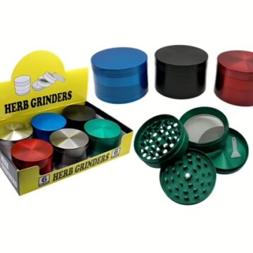 63mm Zinc Herb Grinders Assortment 6pk