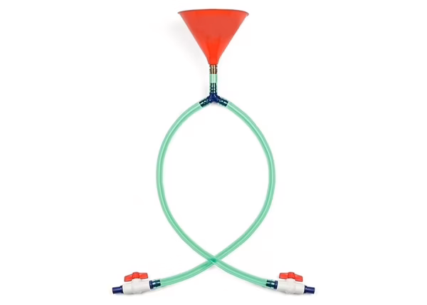 5ct Double Beer Bong Funnel with Valve