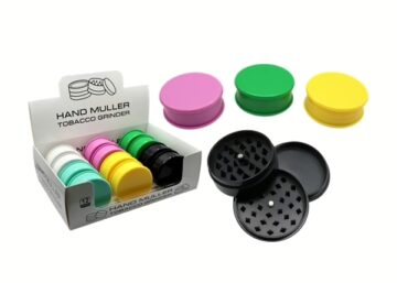 Hand Muller 63mm Acrylic Tobacco Grinder 12pk