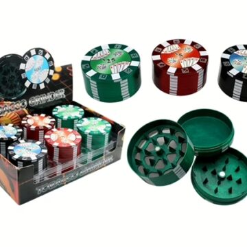 Poker Chips 52mm Tobacco Grinder 12pk