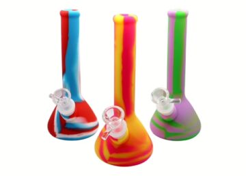 4ct 8" Silicone Beaker Water Pipe Assortment