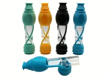 10ct 4" Silicone Capped Glass Chillum Hand Pipe