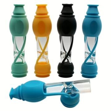 10ct 4" Silicone Capped Glass Chillum Hand Pipe
