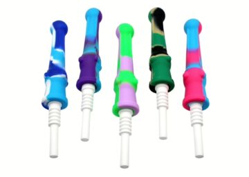 10ct 7" Silicone Honey Straw with 14mm Ceramic Tip