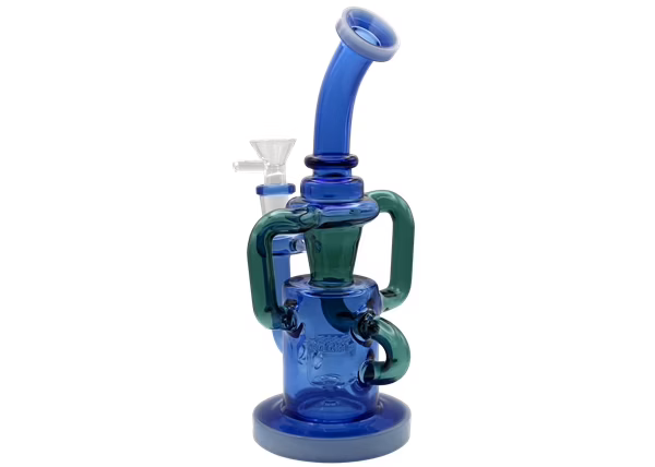 9" Triple Tube Honeycomb Perk Curved Recycler Water Pipe