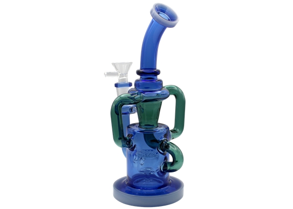 9" Triple Tube Honeycomb Perk Curved Recycler Water Pipe