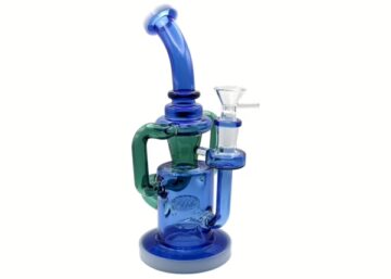 9" Triple Tube Honeycomb Perk Curved Recycler Water Pipe