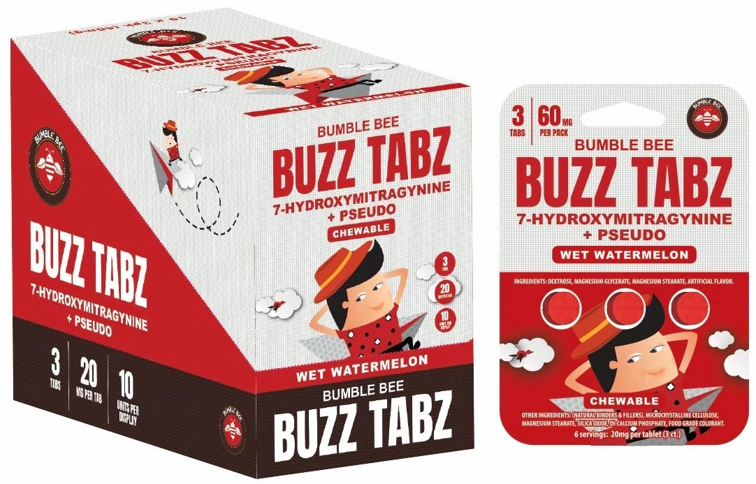 Bumble Bee 7-OH + Pseudo 20mg Buzz Tabz 3-Tablet