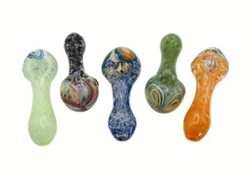 6ct 3" Flower Head Frit Color Hand Pipe