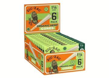 Zig Zag Organic Hemp Cones - 1 1/4 24x6pk