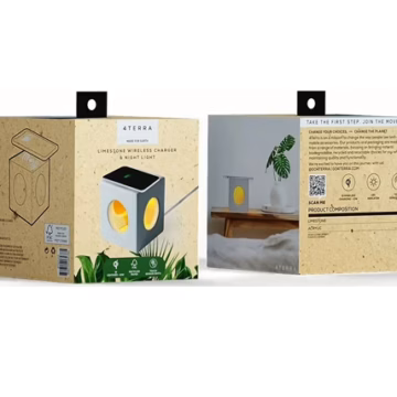 iJoy 4TERRA Limestone Wireless Charger and Touch Night Light