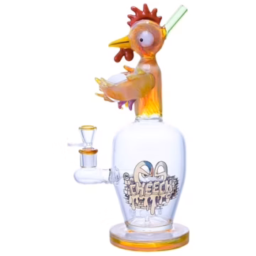 11" Cluckin Glass High as Eggs Water Pipe