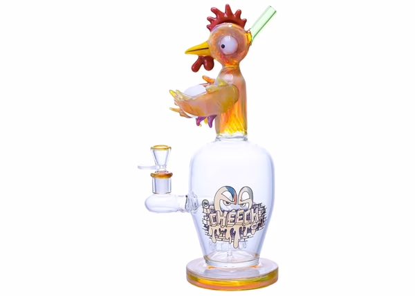 11" Cluckin Glass High as Eggs Water Pipe