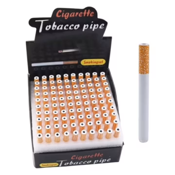 Ceramic Cigarette Style Tobacco Pipe 100pk
