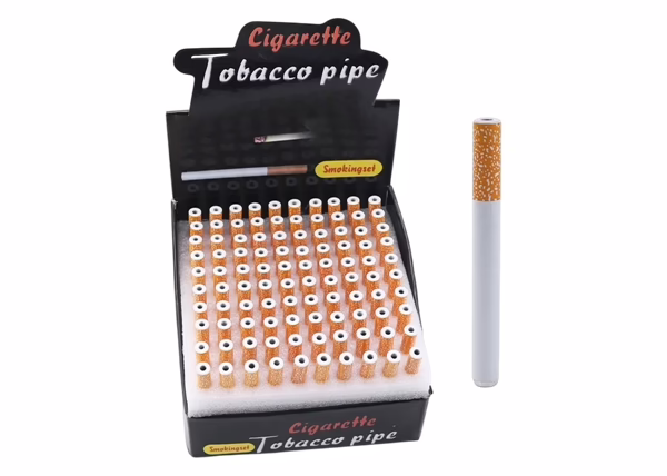 Ceramic Cigarette Style Tobacco Pipe 100pk