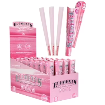Elements Ultra Thin Pink Cones – King Size 32pk