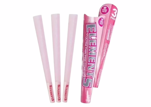 Elements Ultra Thin Pink Cones – King Size 32pk