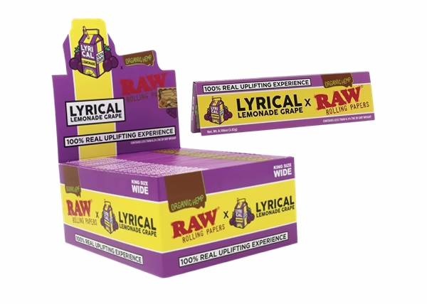 Raw X Lyrical Lemonade King Size Wide Rolling Papers - Lemonade Grape
